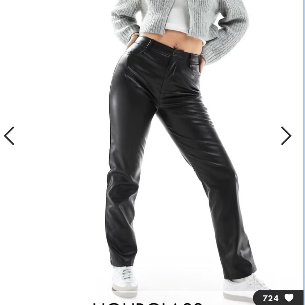 ASOS Faux Leather Straight Leg Pant Size 12
